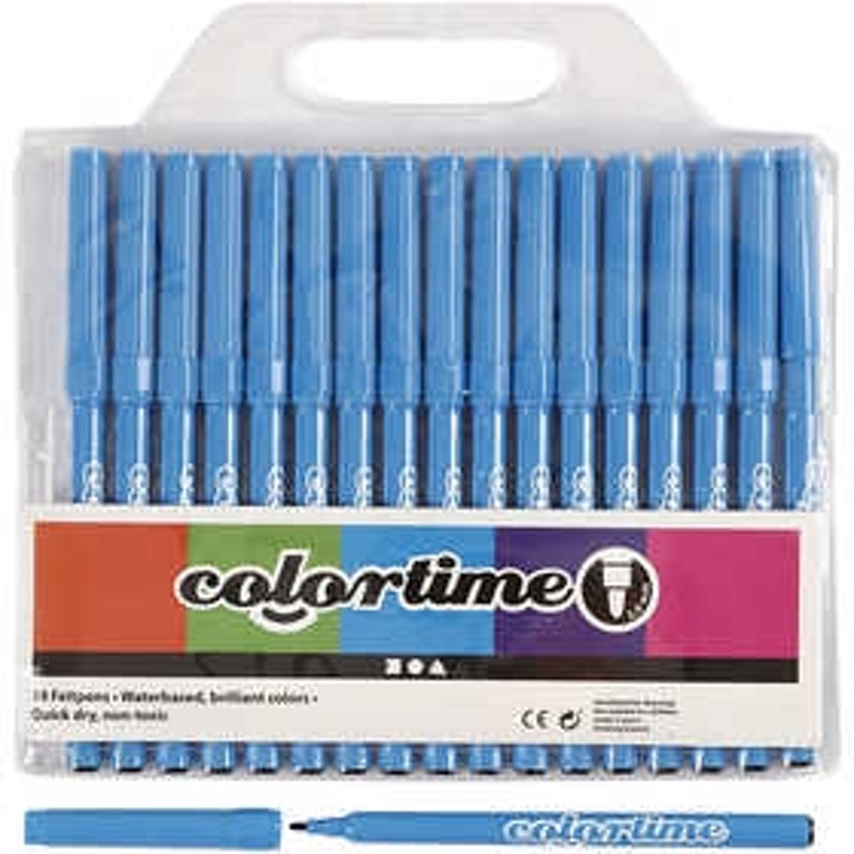 Colortime stift, lijndikte: 2 mm, lichtblauw, 18stuks [HOB-373534]